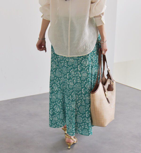 quaranciel「quaranciel:〈洗濯機可能〉フラワー プリント マーメイド ロング スカート」|スカート|