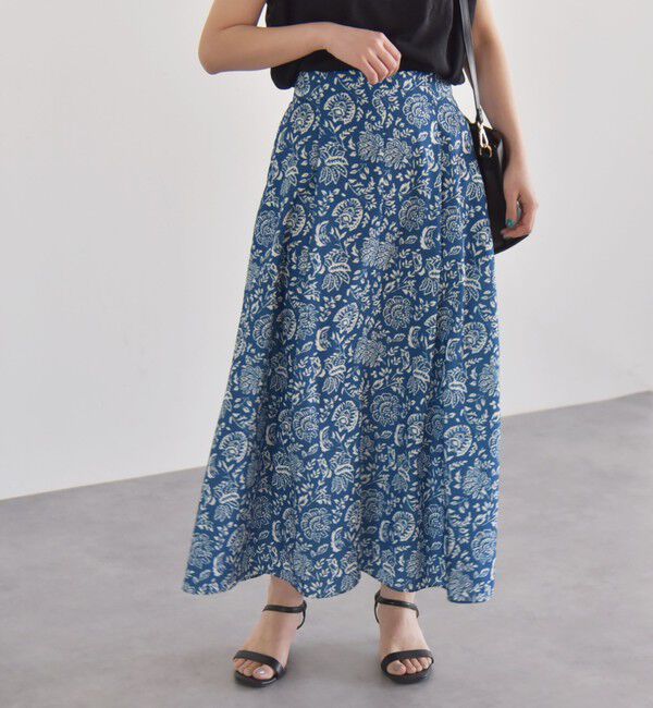 quaranciel「quaranciel:〈洗濯機可能〉フラワー プリント マーメイド ロング スカート」|スカート|