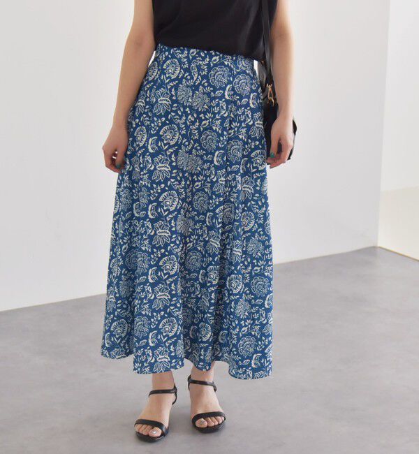 quaranciel「quaranciel:〈洗濯機可能〉フラワー プリント マーメイド ロング スカート」|スカート|