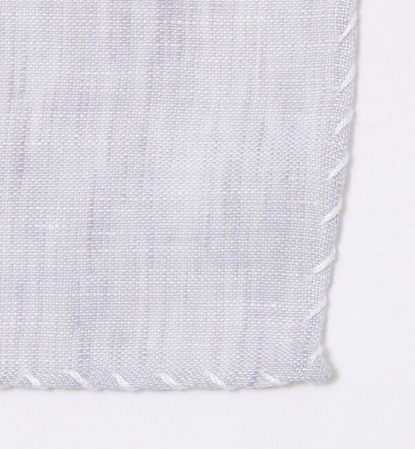 SHIPS「MUNGAI: エンブロイダリー リネン スクエア チーフ」|ハンカチ|