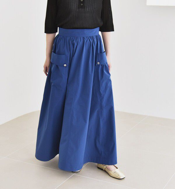 quaranciel「quaranciel:〈洗濯機可能〉タイプライター ギャザー フレア ポケット スカート」|スカート|