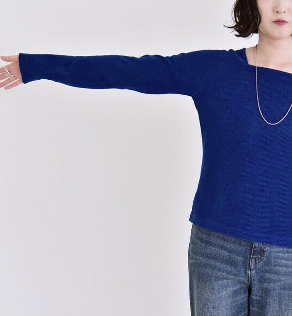 quaranciel「quaranciel:〈洗濯機可能〉ポリエステル ベロア スクエア ネック プルオーバー」|Tシャツ・カットソー|