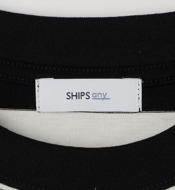 SHIPS any「SHIPS any: ワイド カラー ボーダー スピンドル Tシャツ (ロンT)◇」|Tシャツ・カットソー|