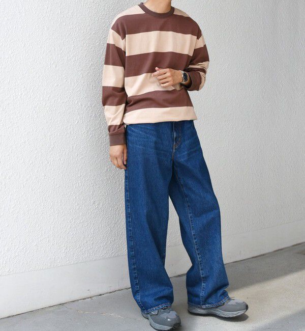 SHIPS any「SHIPS any: ワイド カラー ボーダー スピンドル Tシャツ (ロンT)◇」|Tシャツ・カットソー|