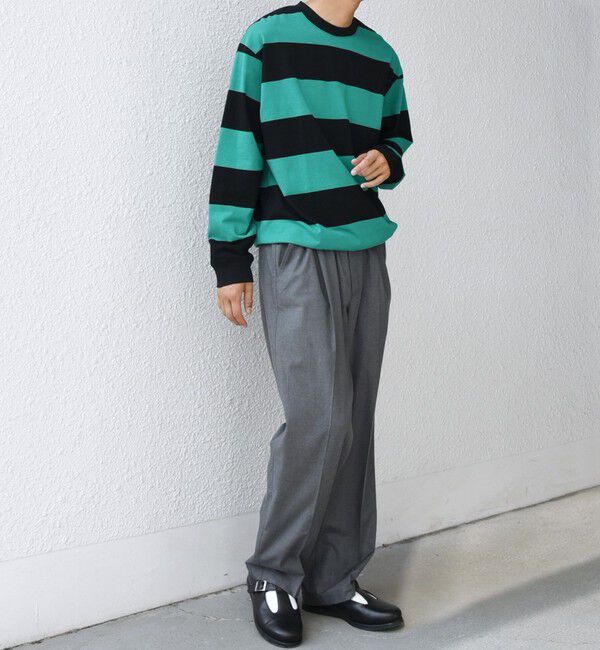 SHIPS any「SHIPS any: ワイド カラー ボーダー スピンドル Tシャツ (ロンT)◇」|Tシャツ・カットソー|