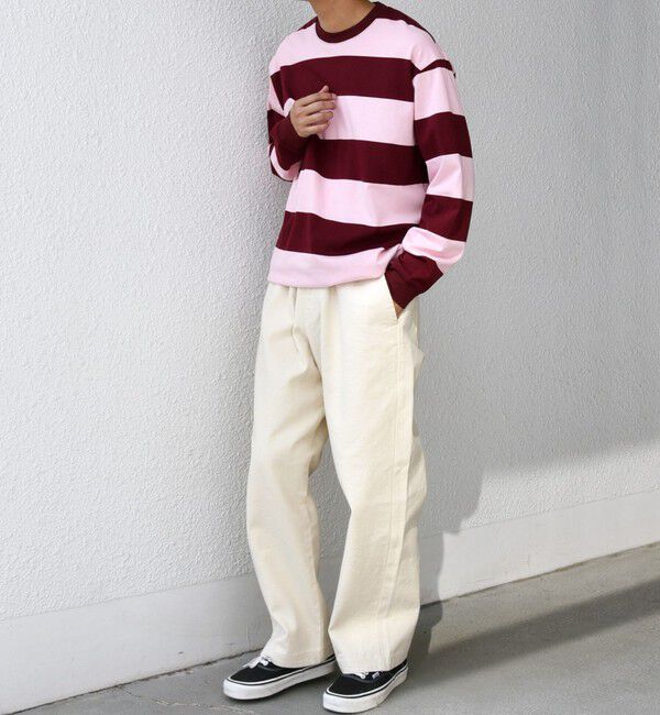 SHIPS any「SHIPS any: ワイド カラー ボーダー スピンドル Tシャツ (ロンT)◇」|Tシャツ・カットソー|