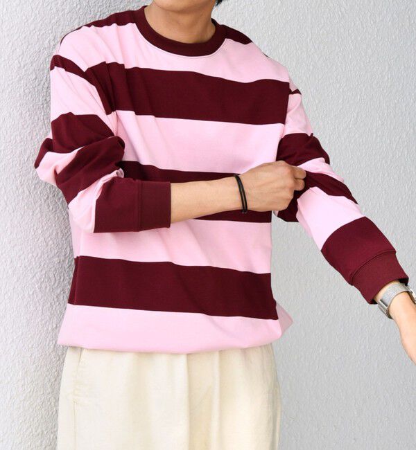 SHIPS any「SHIPS any: ワイド カラー ボーダー スピンドル Tシャツ (ロンT)◇」|Tシャツ・カットソー|