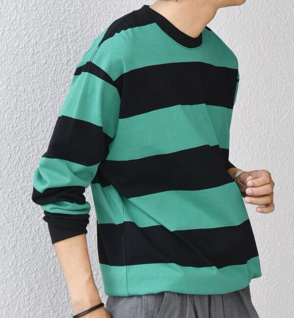 SHIPS any「SHIPS any: ワイド カラー ボーダー スピンドル Tシャツ (ロンT)◇」|Tシャツ・カットソー|