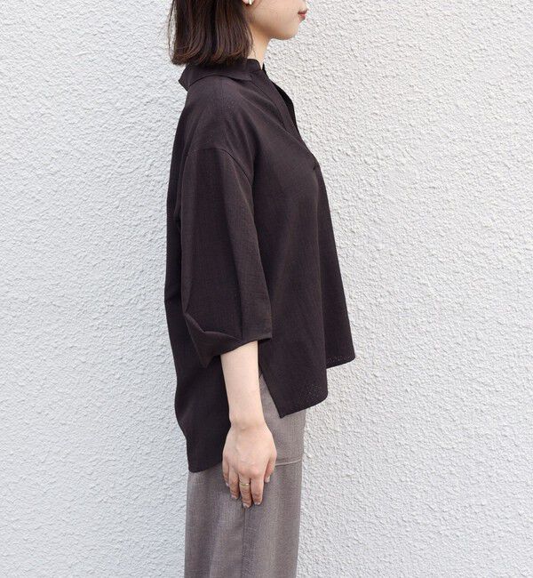 SHIPS Colors 「SHIPS Colors:〈手洗い可能〉パンチング スキッパー シャツ」|シャツ・ブラウス|