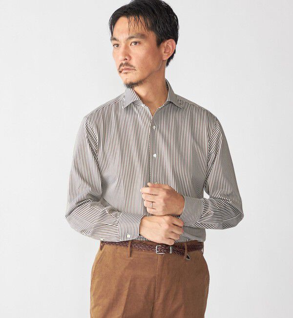 SHIPS「SHIPS: ジャージー ロンドンストライプ ワンピースカラー シャツ」|Tシャツ・カットソー|