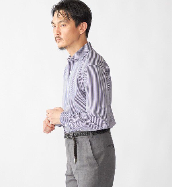 SHIPS「SHIPS: ジャージー ロンドンストライプ ワンピースカラー シャツ」|Tシャツ・カットソー|