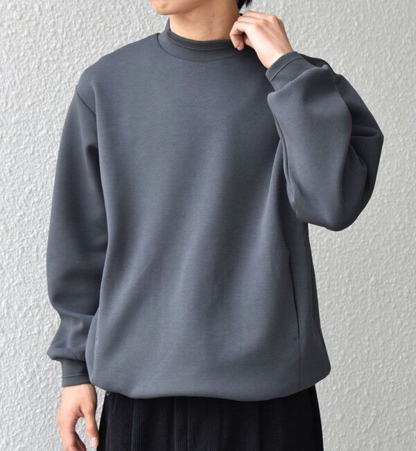 SHIPS any「SHIPS any: クリア ダンボール セミモックネック カットソー (セットアップ対応)◇」|Tシャツ・カットソー|