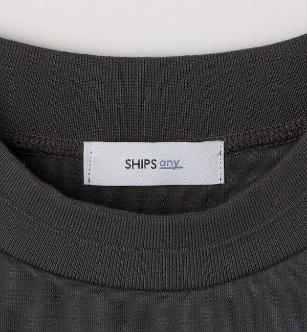 SHIPS any「SHIPS any: クリア ダンボール セミモックネック カットソー (セットアップ対応)◇」|Tシャツ・カットソー|