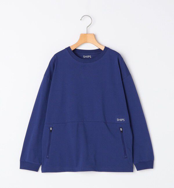 SHIPS KIDS「SHIPS KIDS:140～160cm /ファスナー ポケット付き ロング スリーブ Tシャツ」|Tシャツ・カットソー|