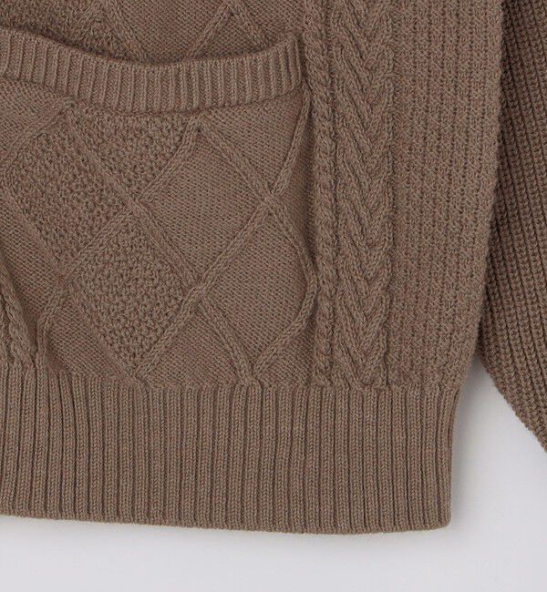 SHIPS「SHIPS: 〈手洗い可能〉ウールコットン アラン ショール カーディガン」|カーディガン|