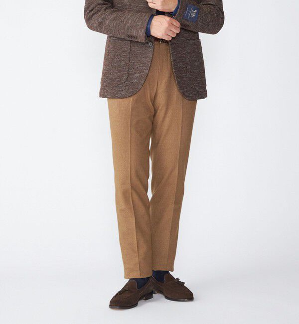 SHIPS「SHIPS:〈手洗い可能〉2WAY ストレッチ ドビー スラックス」|スラックス|ライトブラウン