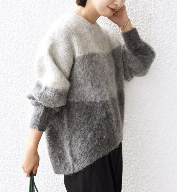 SHIPS for women「《一部追加予約》【WEB限定】〈手洗い可能〉モヘヤ混 グラデーション ニット プルオーバー」|ニット・セーター|