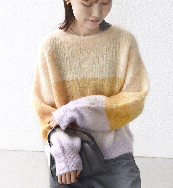 SHIPS for women「《一部追加予約》【WEB限定】〈手洗い可能〉モヘヤ混 グラデーション ニット プルオーバー」|ニット・セーター|