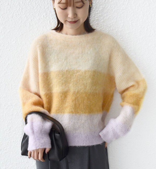 SHIPS for women「《一部追加予約》【WEB限定】〈手洗い可能〉モヘヤ混 グラデーション ニット プルオーバー」|ニット・セーター|