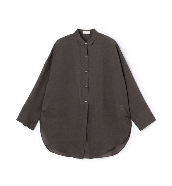 Ballsey「シアーリネン Vテールシャツ」|シャツ・ブラウス|17 チャコールグレー