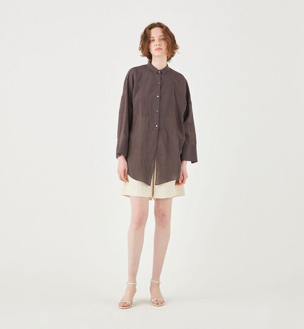 Ballsey「シアーリネン Vテールシャツ」|シャツ・ブラウス|