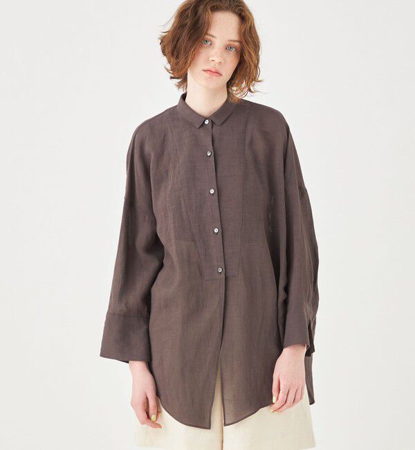 Ballsey「シアーリネン Vテールシャツ」|シャツ・ブラウス|