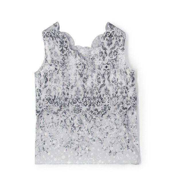 DES PRES「ビンテージカーペットプリント スカラップブラウス」|シャツ・ブラウス|18 ブラック系