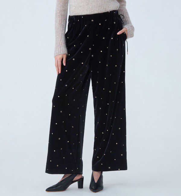 Ballsey「ベロアエンブロイダリー ドローストリングワイドパンツ」|その他|