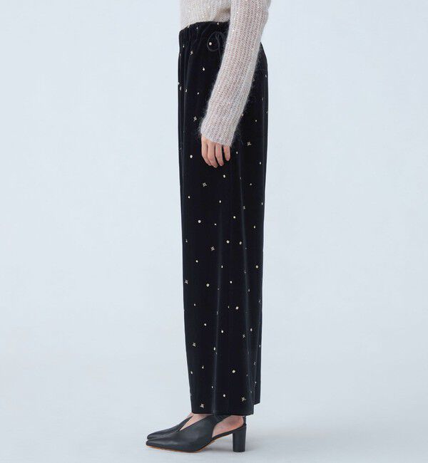 Ballsey「ベロアエンブロイダリー ドローストリングワイドパンツ」|その他|