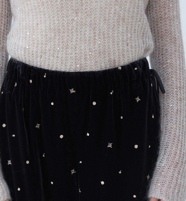 Ballsey「ベロアエンブロイダリー ドローストリングワイドパンツ」|その他|