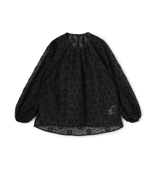 Ballsey「エンブロイダリーオーガンザ クルーネックブラウス」|シャツ・ブラウス|19 ブラック