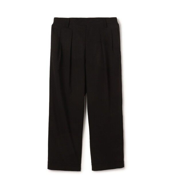 TOMORROWLAND MENS「コットンリネン 2プリーツ ワイドパンツ」|チノ|19 ブラック