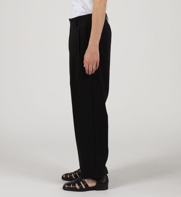 TOMORROWLAND MENS「コットンリネン 2プリーツ ワイドパンツ」|チノ|