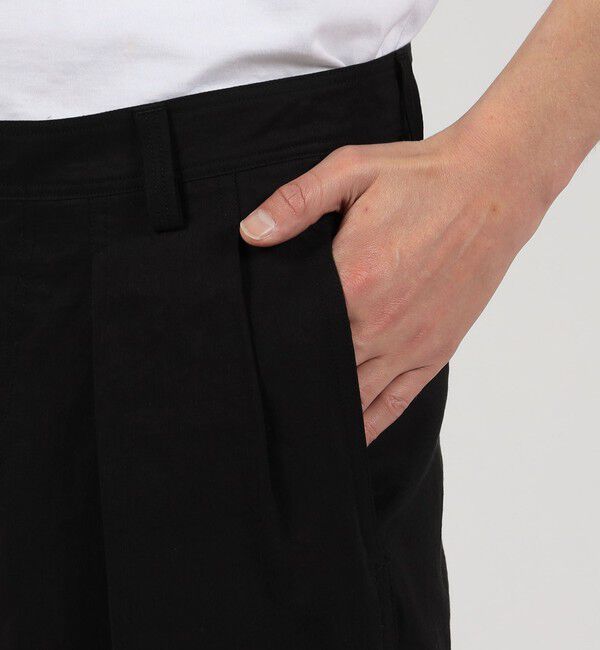 TOMORROWLAND MENS「コットンリネン 2プリーツ ワイドパンツ」|チノ|