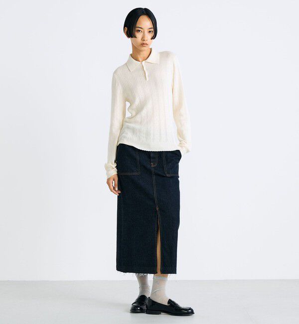 Edition「コットンカシミヤ ロングスリーブ ニットポロ」|ニット・セーター|