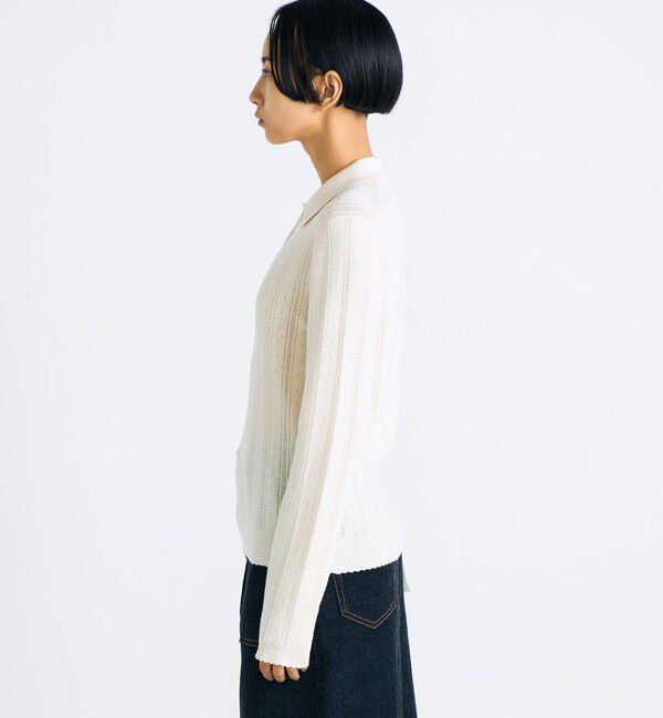 Edition「コットンカシミヤ ロングスリーブ ニットポロ」|ニット・セーター|
