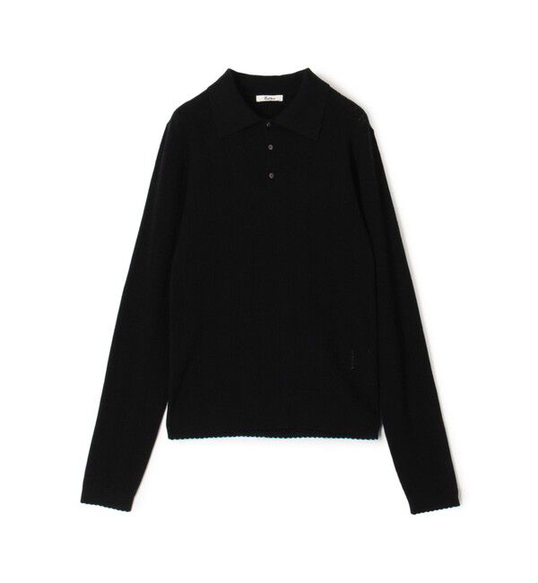 Edition「コットンカシミヤ ロングスリーブ ニットポロ」|ニット・セーター|19 ブラック