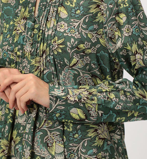 SOULEIADO「レーヨンプリント ピンタックブラウス」|シャツ・ブラウス|