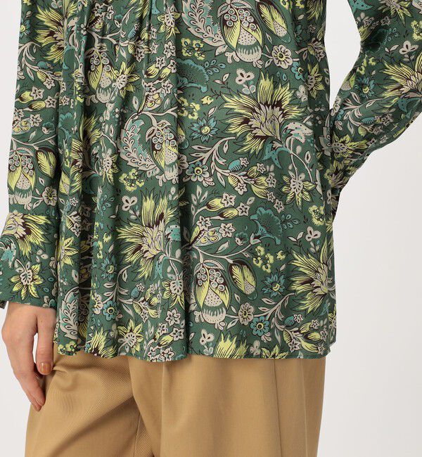 SOULEIADO「レーヨンプリント ピンタックブラウス」|シャツ・ブラウス|