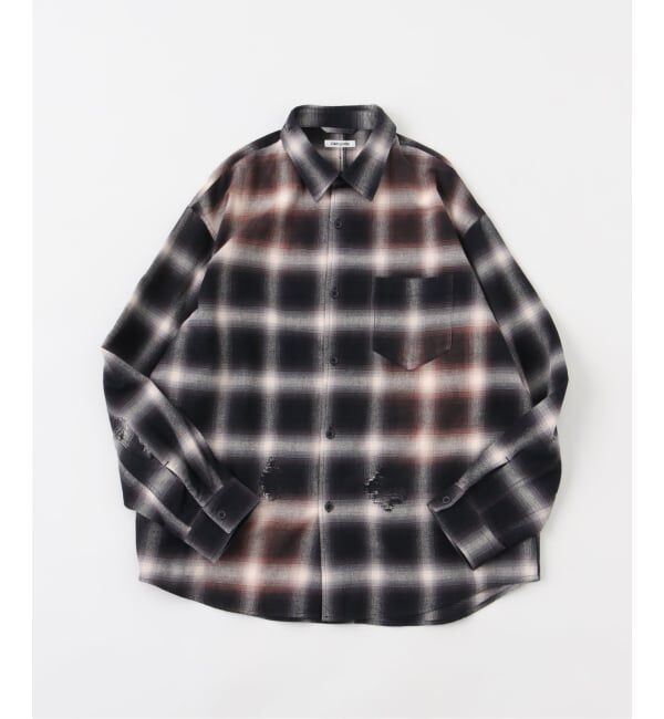 JOINT WORKS「J オンブレ― ダメージシャツ」|シャツ・ブラウス|ブラック