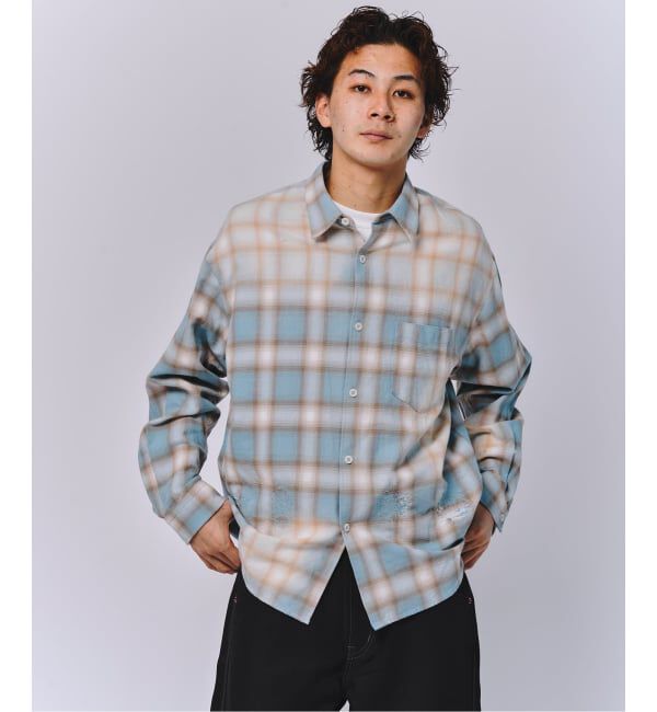 JOINT WORKS「J オンブレ― ダメージシャツ」|シャツ・ブラウス|ブルー