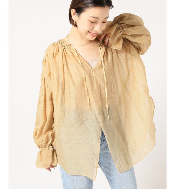 Plage「【enrica/エンリカ】 別注 VOLEME スリーブブラウス」|シャツ・ブラウス|ベージュ