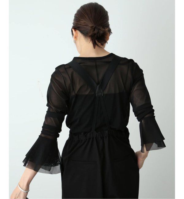 SLOBE IENA「《追加》ラッフルスリーブチュールプルオーバー」|Tシャツ・カットソー|