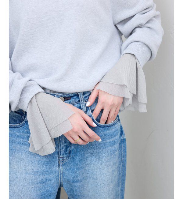 SLOBE IENA「《追加》ラッフルスリーブチュールプルオーバー」|Tシャツ・カットソー|