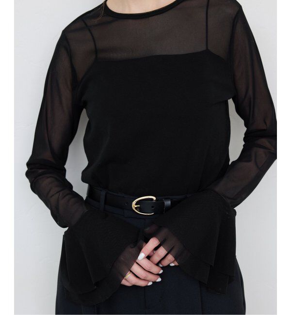 SLOBE IENA「《追加》ラッフルスリーブチュールプルオーバー」|Tシャツ・カットソー|