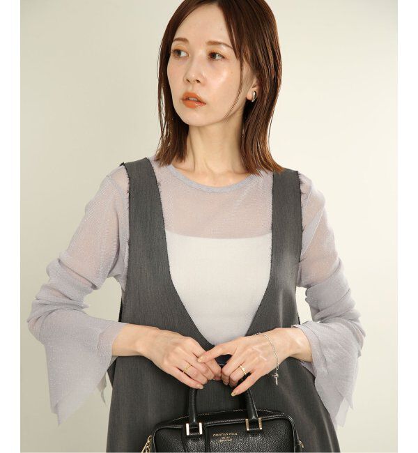 SLOBE IENA「《追加》ラッフルスリーブチュールプルオーバー」|Tシャツ・カットソー|