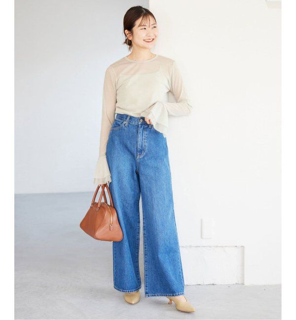 SLOBE IENA「《追加》ラッフルスリーブチュールプルオーバー」|Tシャツ・カットソー|