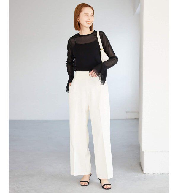 SLOBE IENA「《追加》ラッフルスリーブチュールプルオーバー」|Tシャツ・カットソー|