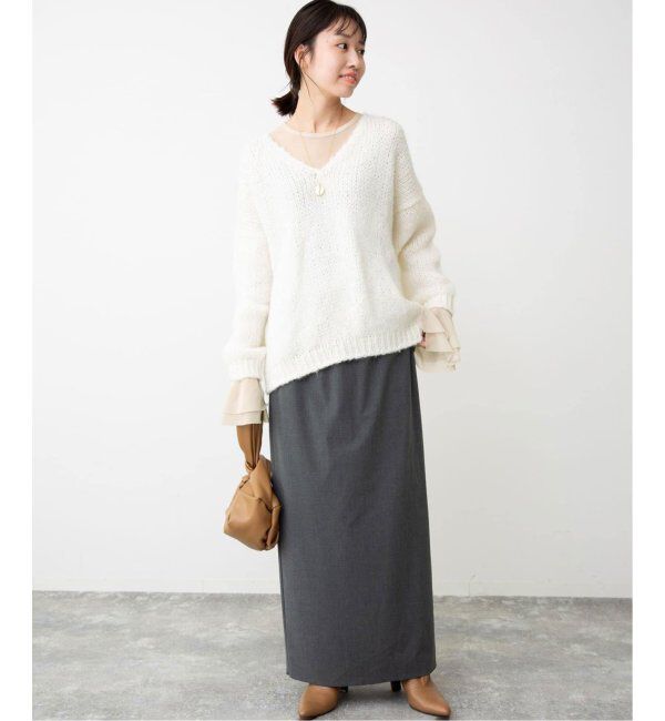 SLOBE IENA「《追加》ラッフルスリーブチュールプルオーバー」|Tシャツ・カットソー|