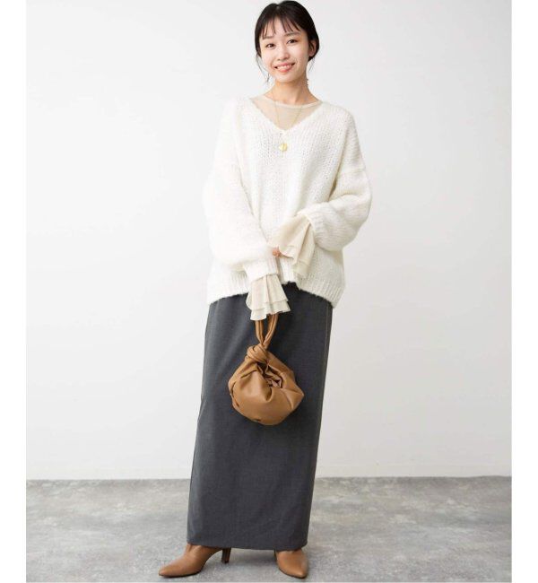 SLOBE IENA「《追加》ラッフルスリーブチュールプルオーバー」|Tシャツ・カットソー|